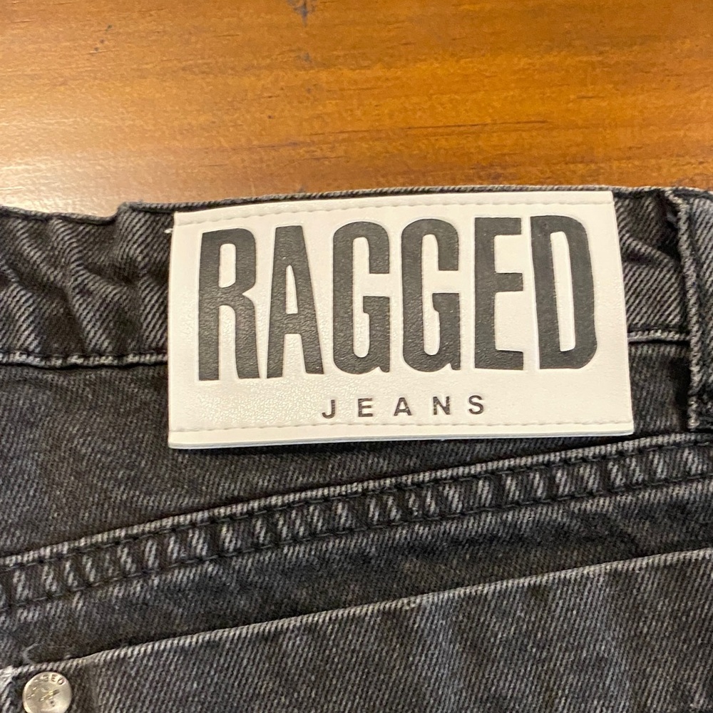 Ragged Black Straight Leg Women's Jeans - Picture 7 of 9